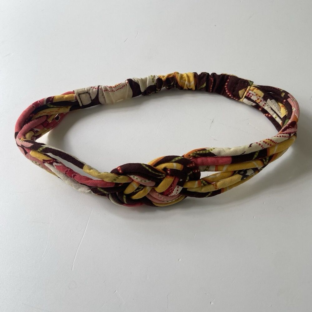 Vera Bradley Knotted Headband “Buttercup” Paisley Fabric Elastic Hair Band